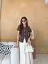 Elegant Women Button Down Blouse With Skirt Sets